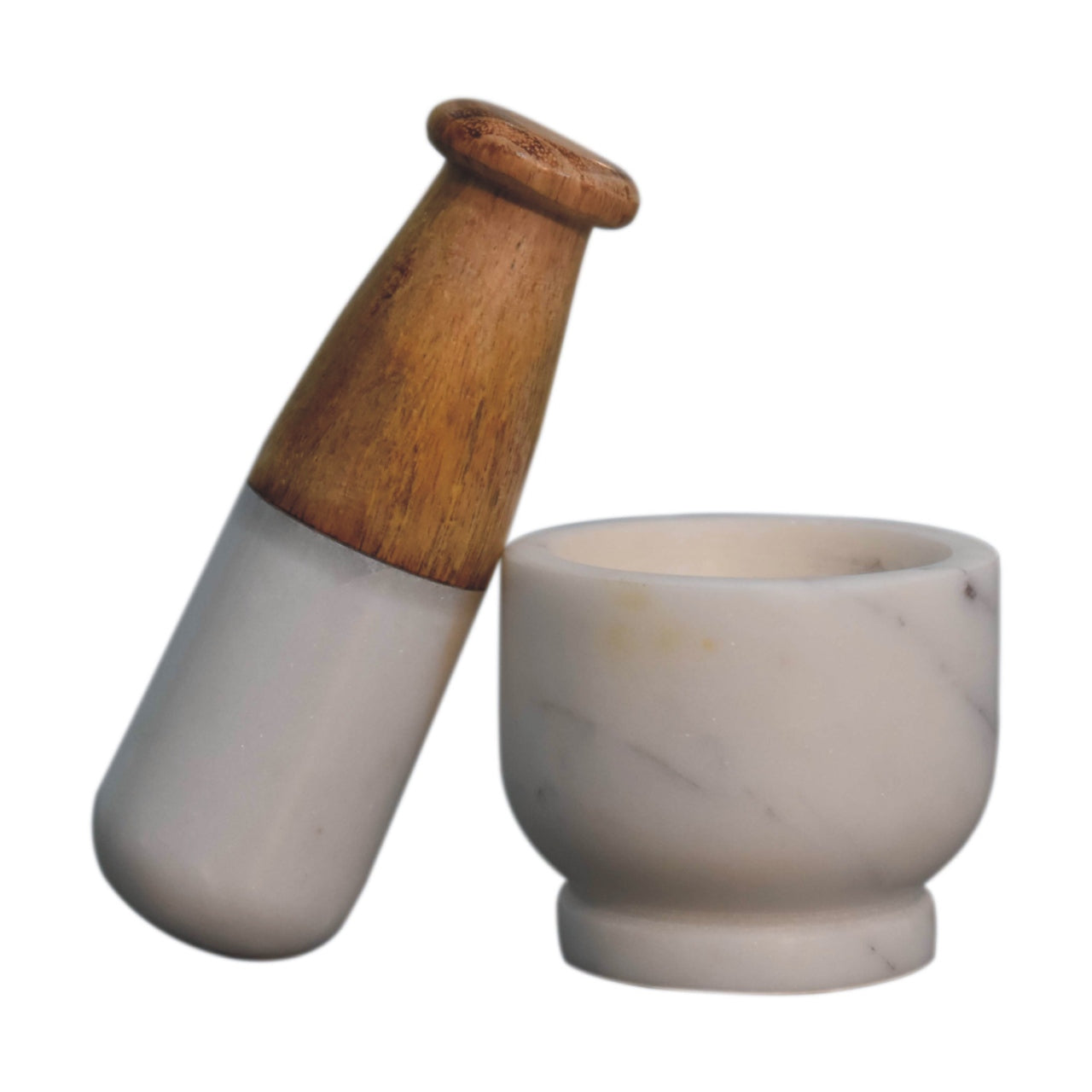 Small Marble Pestle and Mortar - Handmade Kitchen Grinding Tool