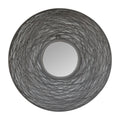 French Grey Round Nested Mirror - Handmade