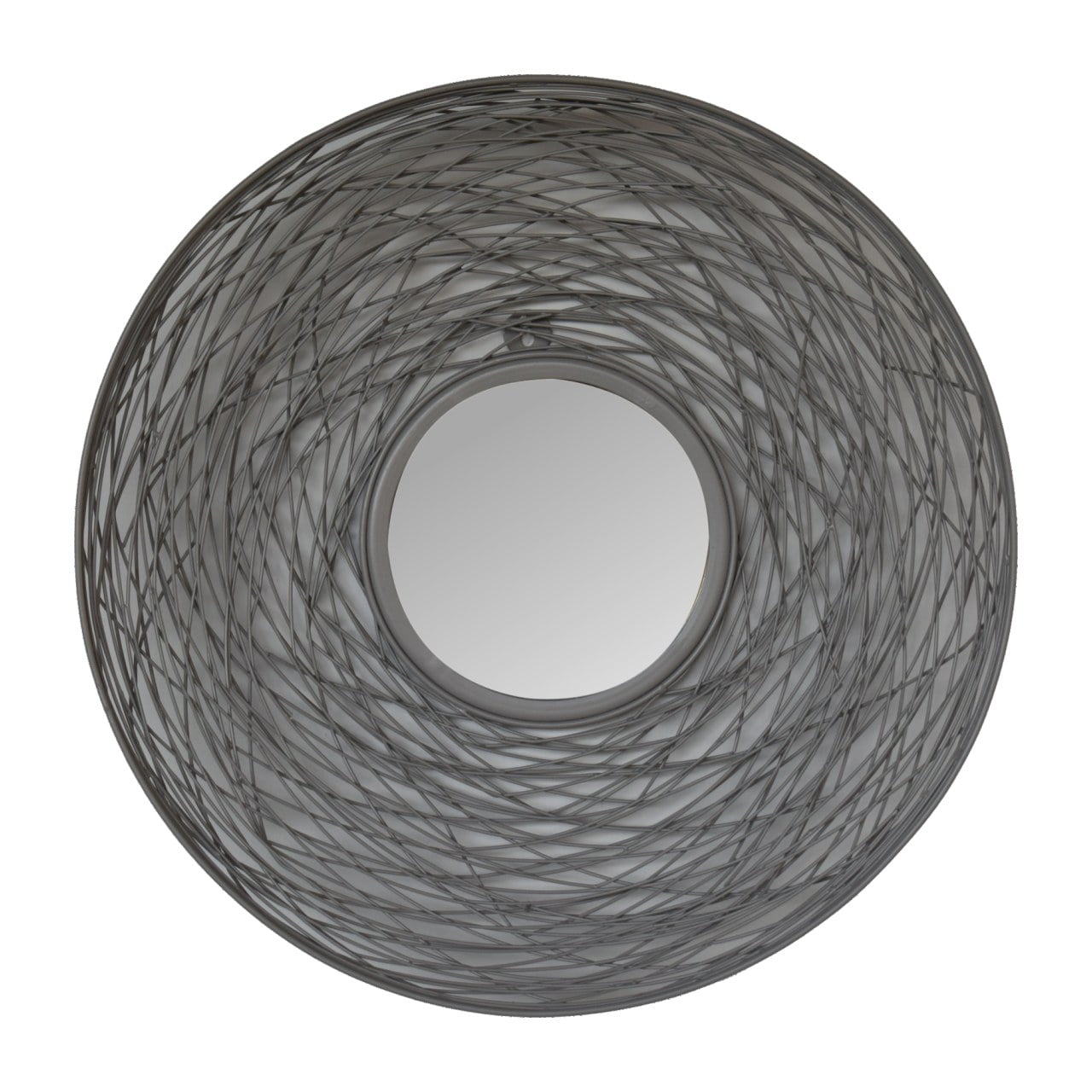 French Grey Round Nested Mirror - Handmade