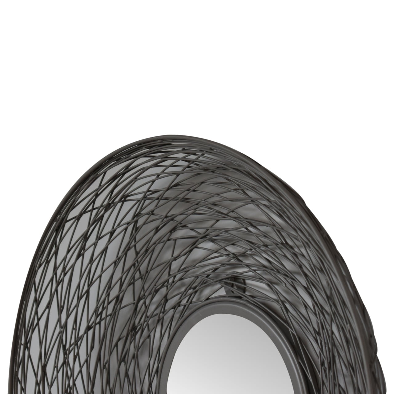 French Grey Round Nested Mirror - Handmade