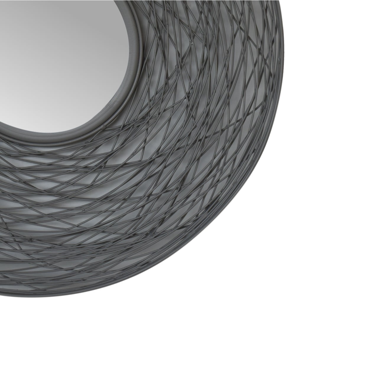French Grey Round Nested Mirror - Handmade