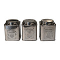 Chrome Kitchen Set of 3 - Vintage Handmade tea, coffee, and sugar storage