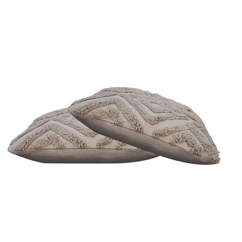 2 Grey Diamond Tassle Cushions - 2 Grey Mini Diamond Tassle Cushions