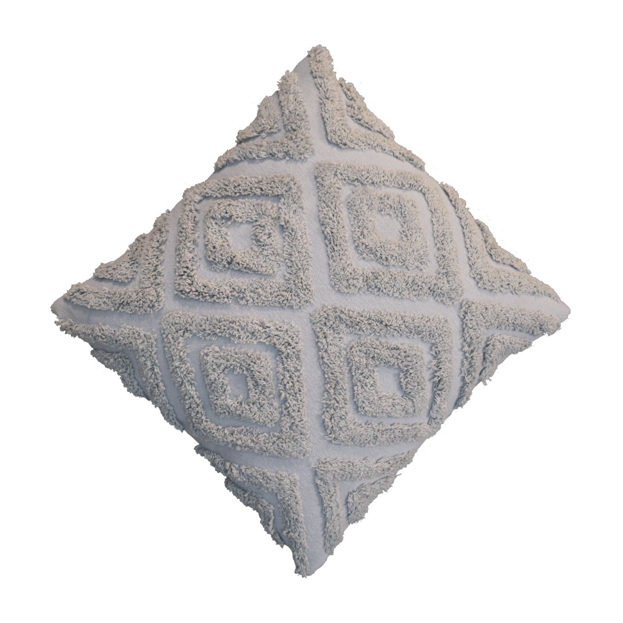 2 Grey Diamond Tassle Cushions - 2 Grey Mini Diamond Tassle Cushions