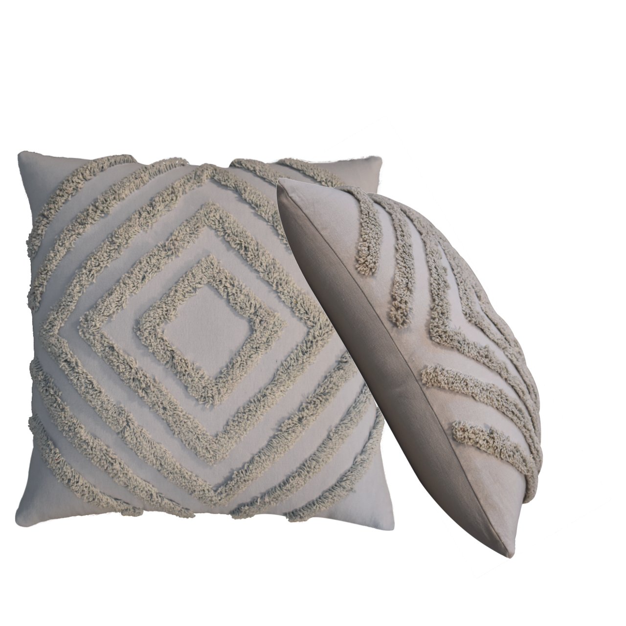 Set of 2 Tacy Grey Cushions – Decorative Throw Pillows