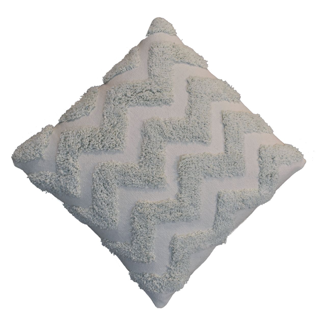 Set of 2 Sage Green Zig-Zag Cushions – Decorative Throw Pillows