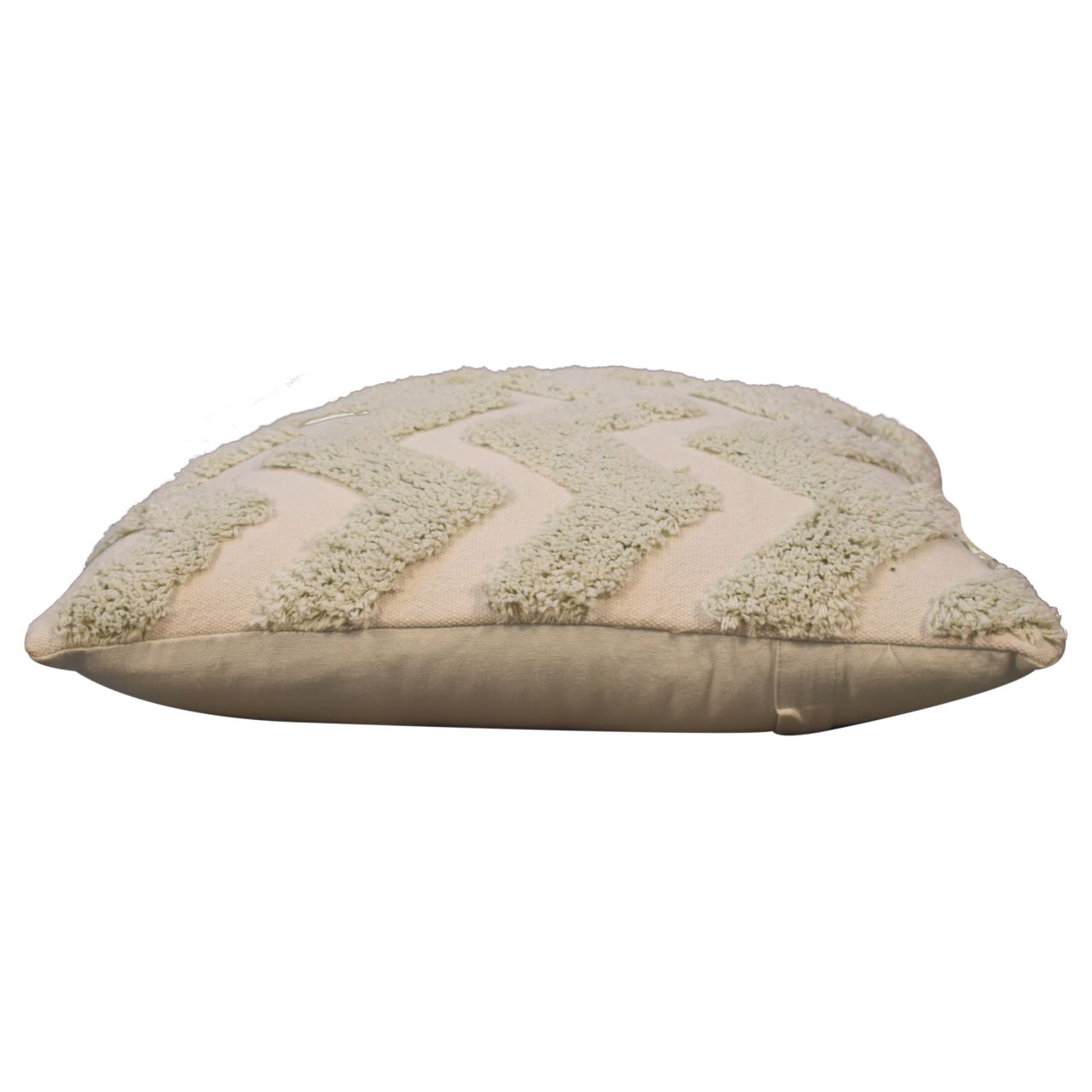 Set of 2 Sage Green Zig-Zag Cushions – Decorative Throw Pillows