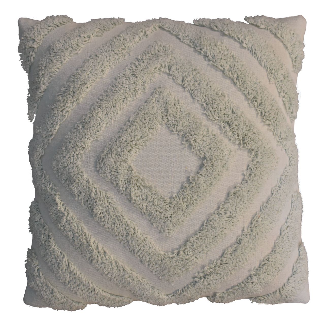 Set of 2 Sage Green Diamond Cushions – Decorative Throw Pillows