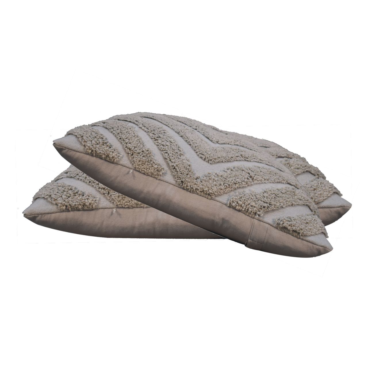 Set of 2 Grey Diamond Cushions – Decorative Throw Pillows