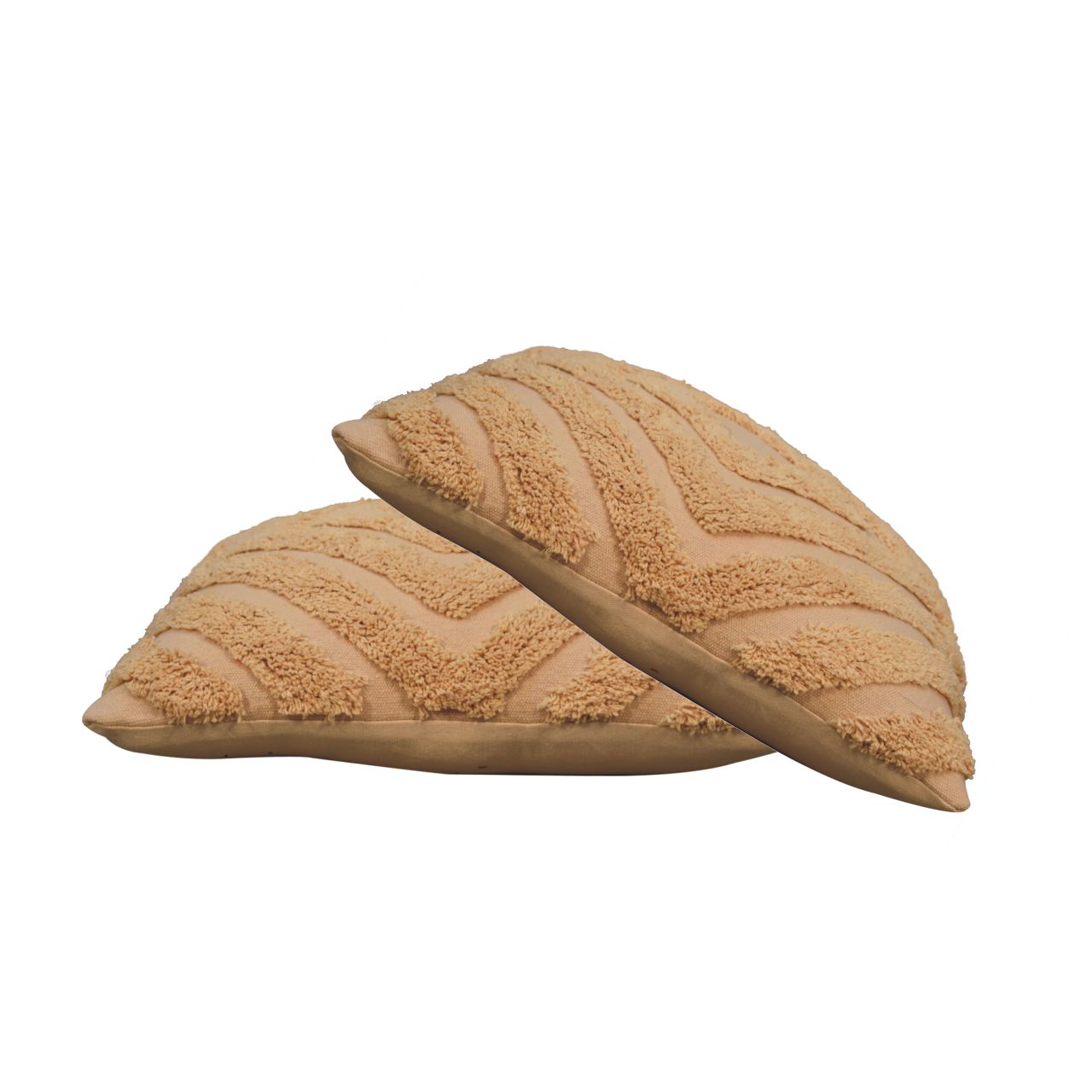 Set of 2 Mustard Diamond Cushions – Decorative Throw Pillows