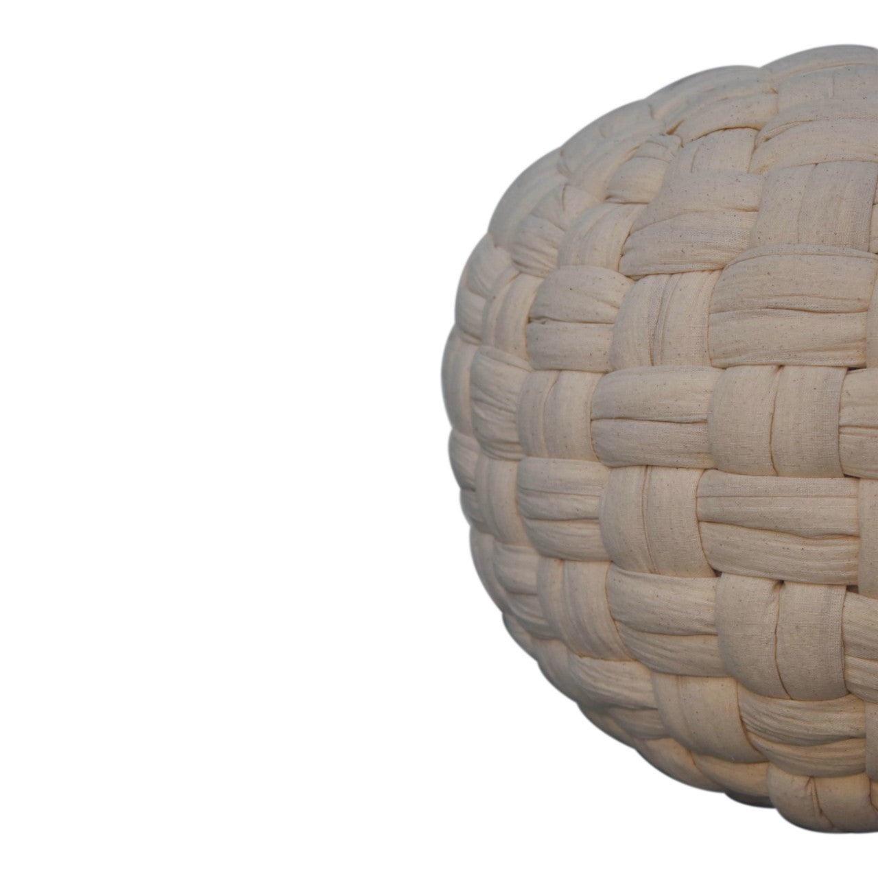 White Tube Pouffe - Handmade Cylindrical Upholstered Ottoman Footstool