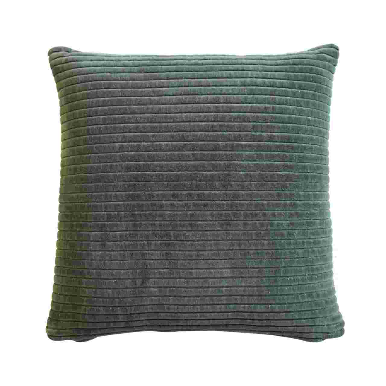 Set of 2 Ribbed Green Cushions - Decorative Throw Pillows