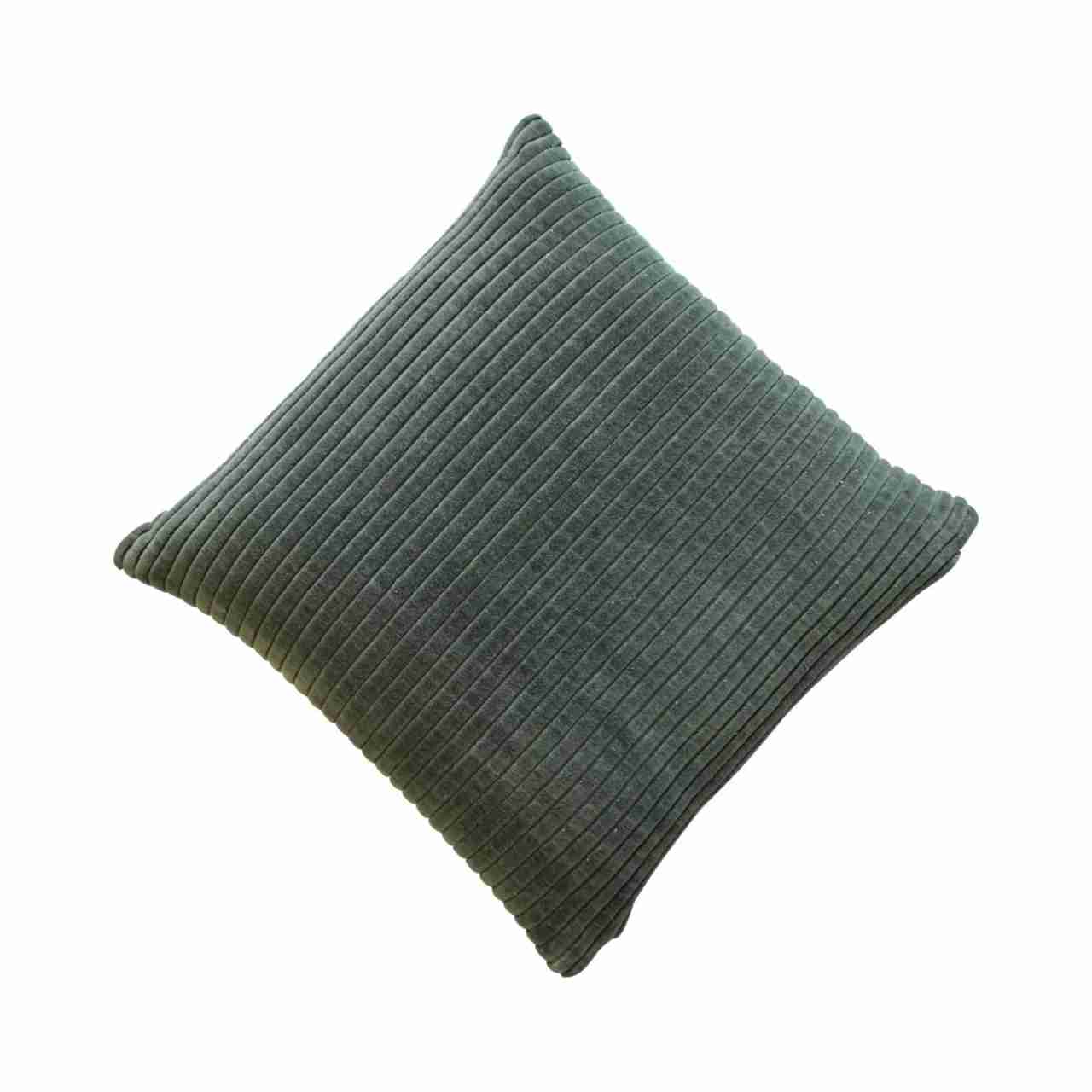 Set of 2 Ribbed Green Cushions - Decorative Throw Pillows