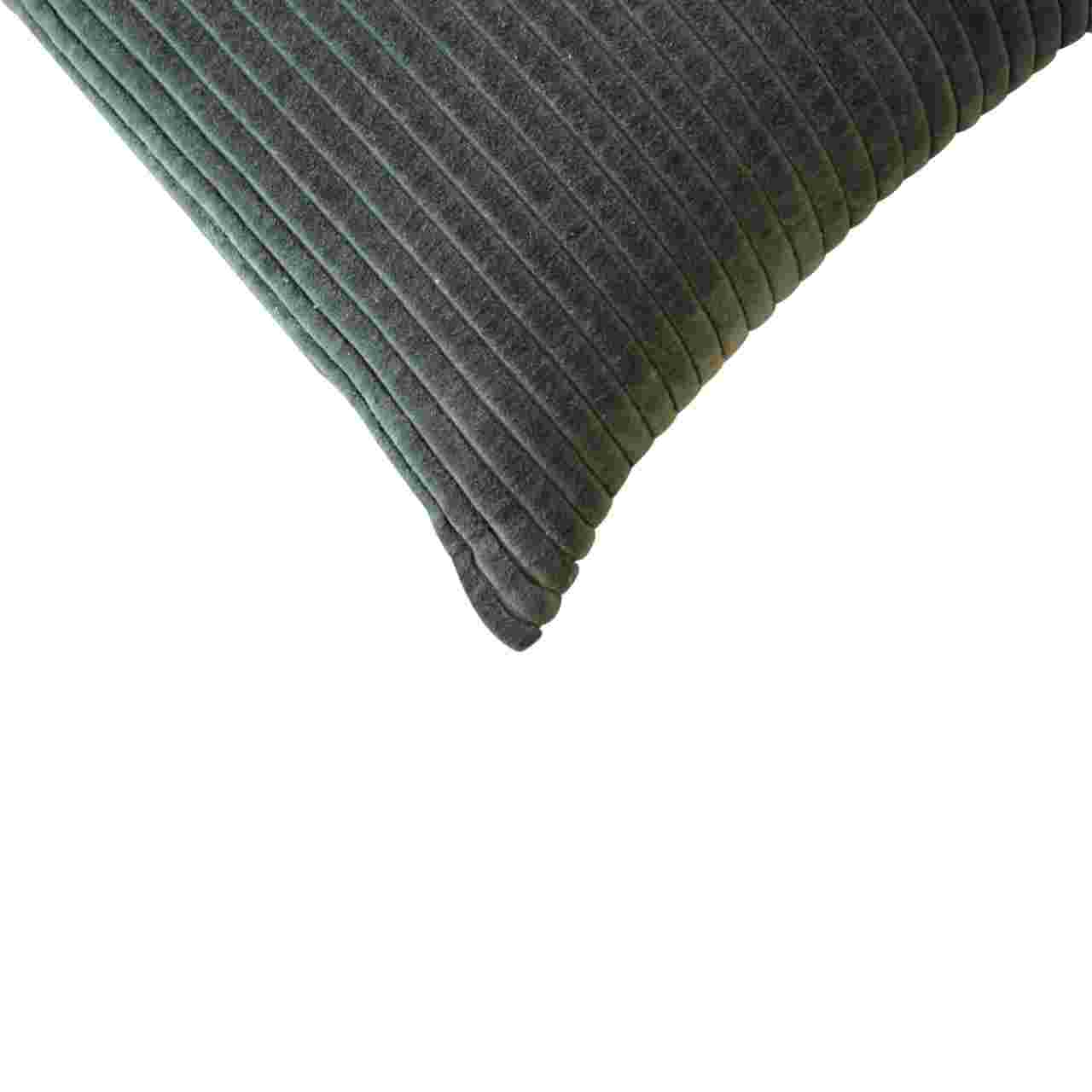 Set of 2 Ribbed Green Cushions - Decorative Throw Pillows