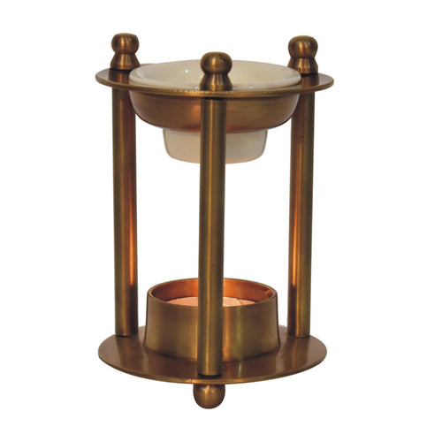 Brass Antique Burner Set - 3x 15ml Oils + 12x Unscented Tealight Candles