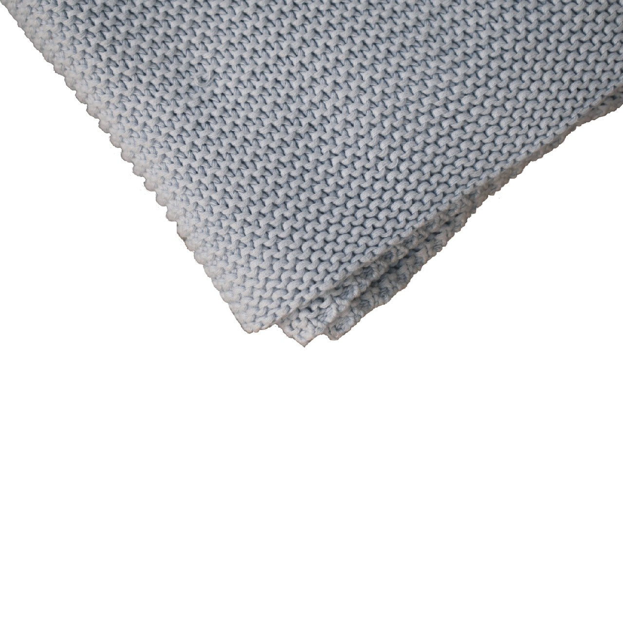 Double Blue Knit Throw – Soft Handmade Blanket for Sofa or Bed