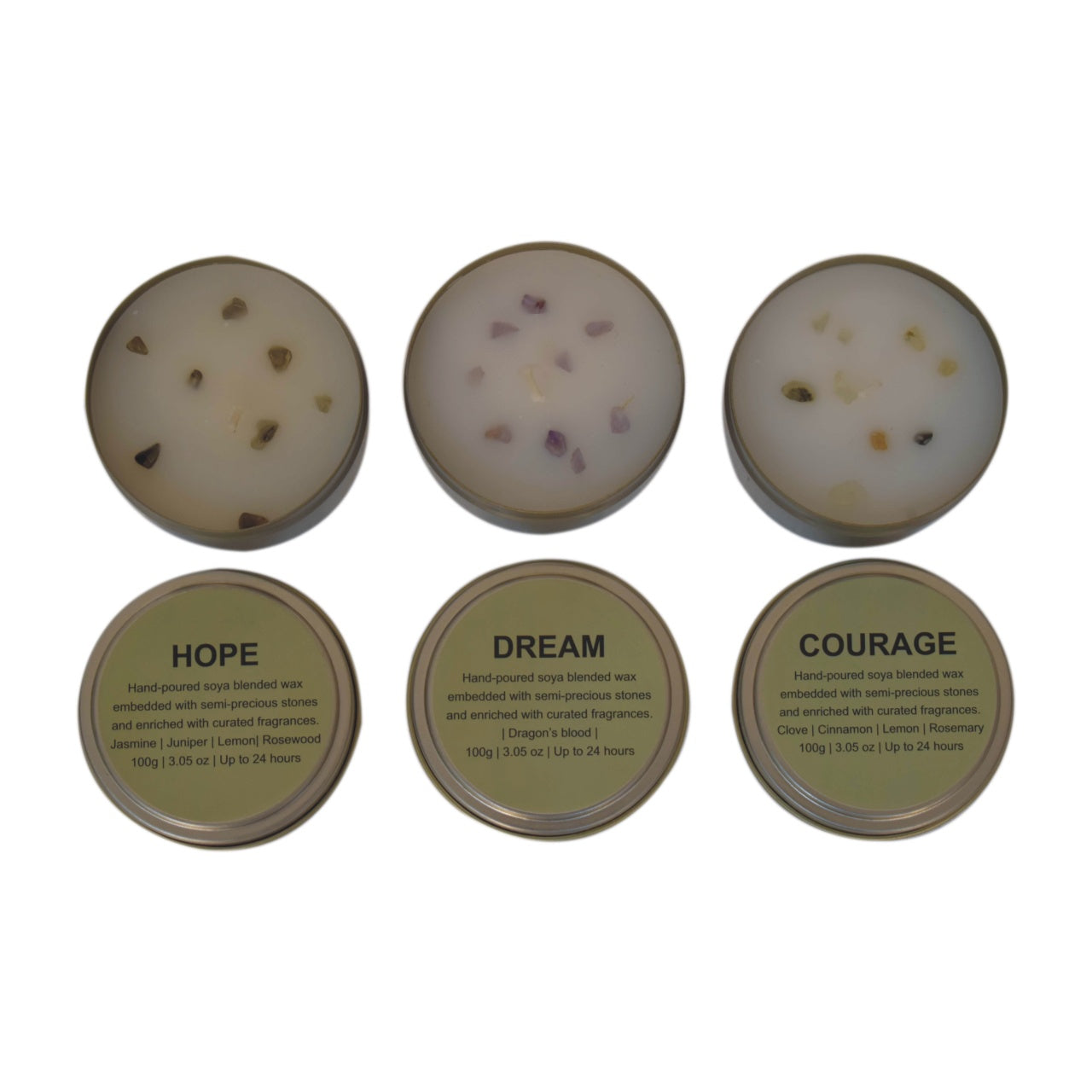 Candle Set (Courage, Dream, Hope) - Handmade Fragrance Blends