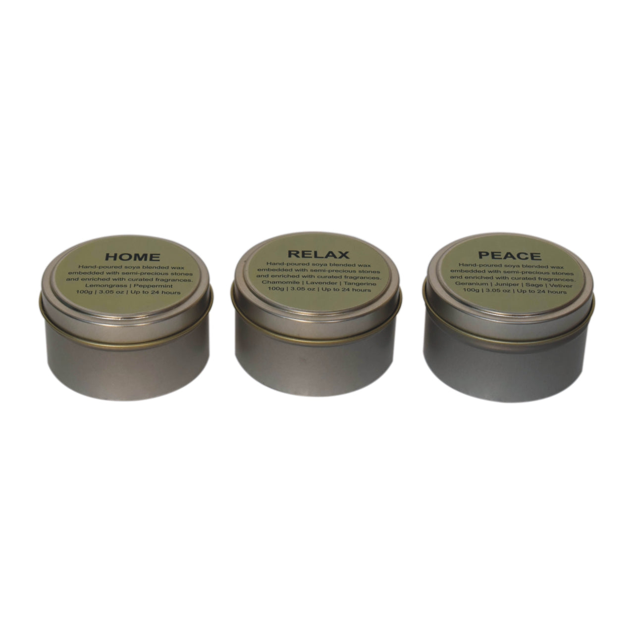 Candle Set (Home Peace Relax) - Lemongrass & Peppermint Essential Candle