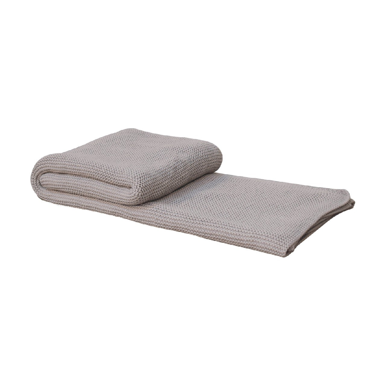 Double Grey Knitted Throw – Soft Handmade Blanket for Sofa or Bed