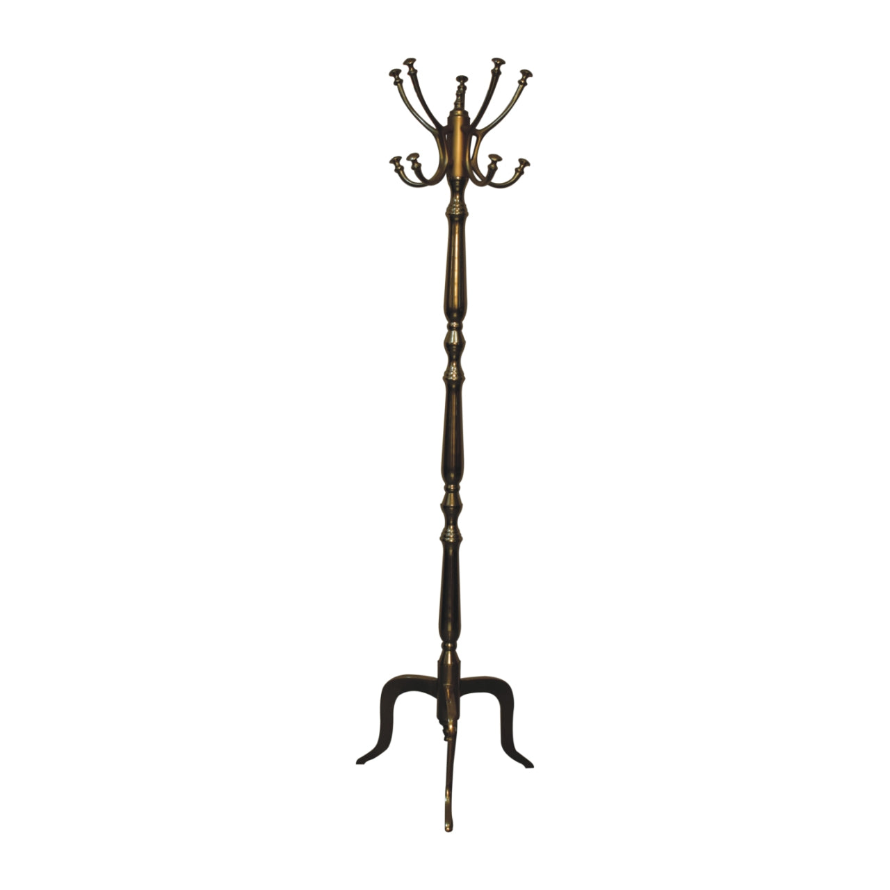 Metallic Coat Stand - Mild Steel Brass 168cm