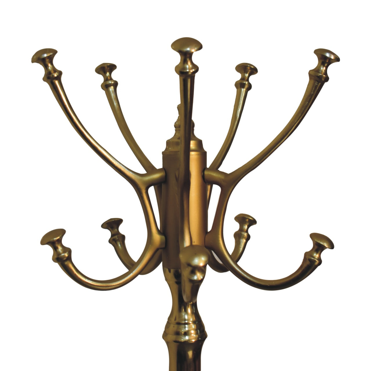 Metallic Coat Stand - Mild Steel Brass 168cm