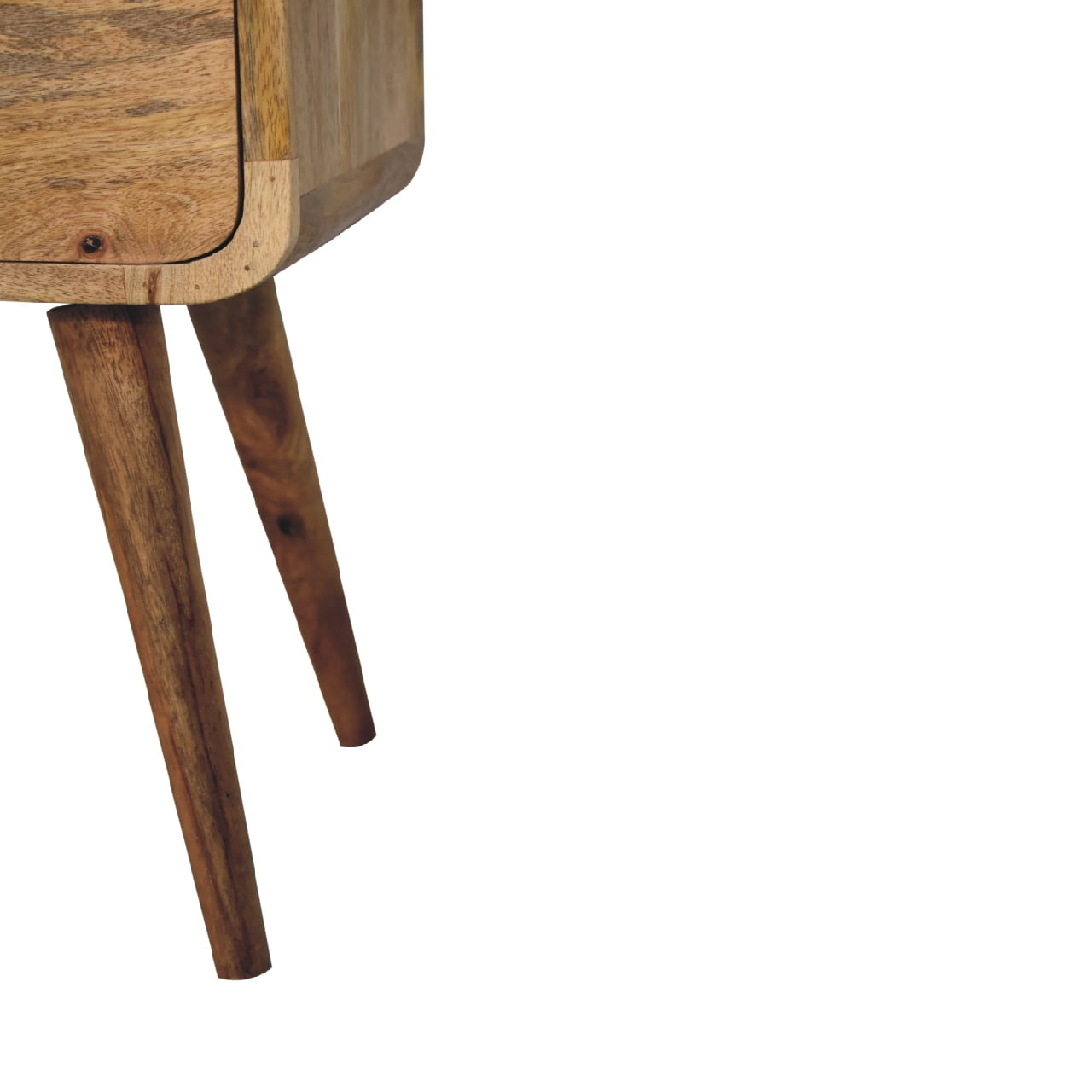 Handmade Solid Wood Bedside Table – 2 Drawers with Nordic Legs Nightstand in Oak Finish