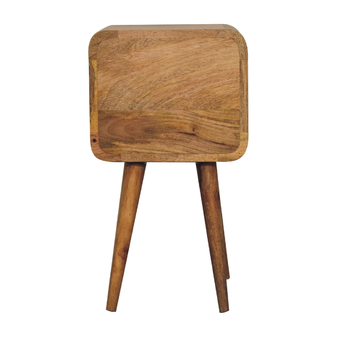 Handmade Solid Wood Bedside Table – 2 Drawers with Nordic Legs Nightstand in Oak Finish
