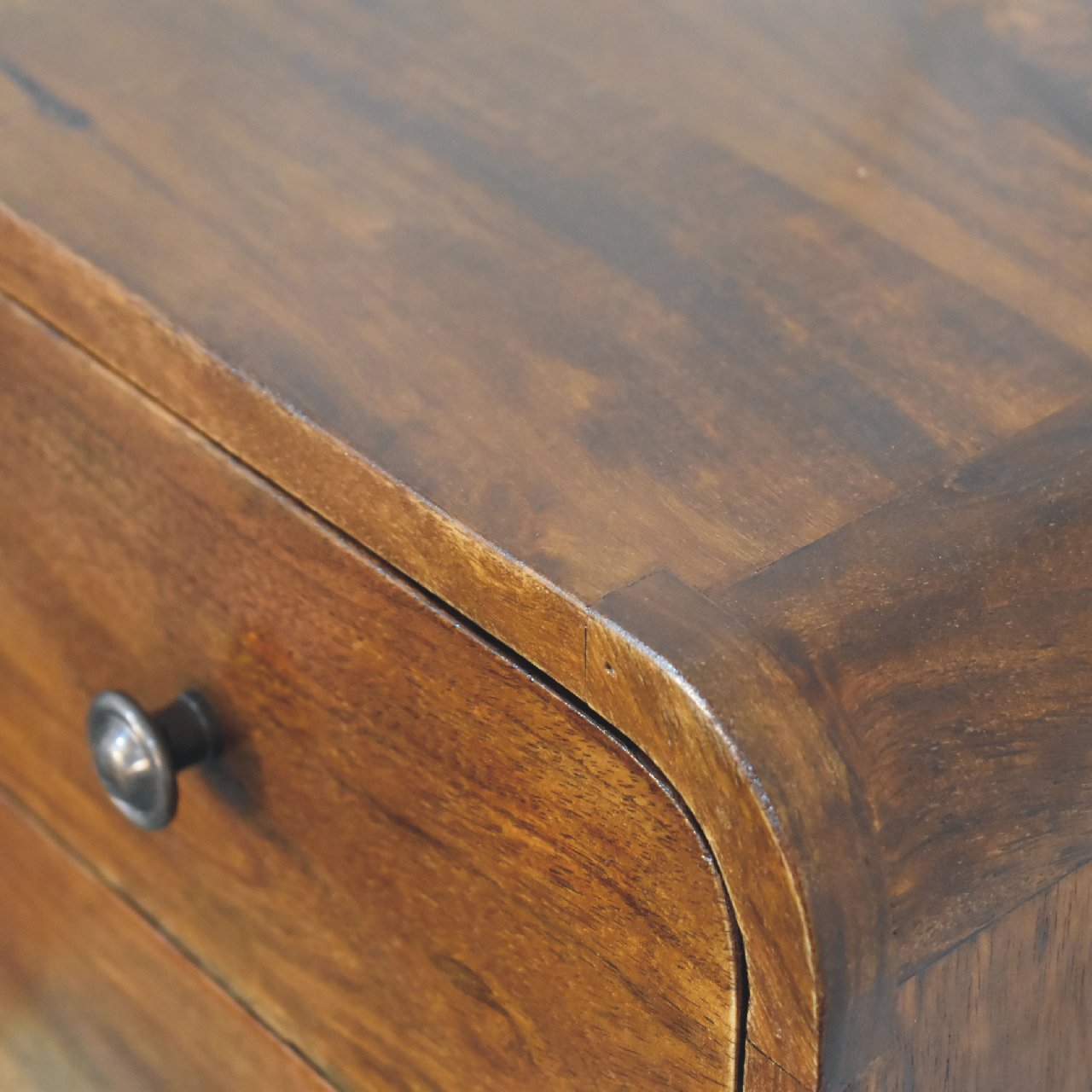 Handmade Solid Wood Floating Bedside Table 2 Drawer - Chestnut Nightstand