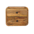 Handmade Solid Wood Floating Bedside Table 2 Drawer - Oak Nightstand