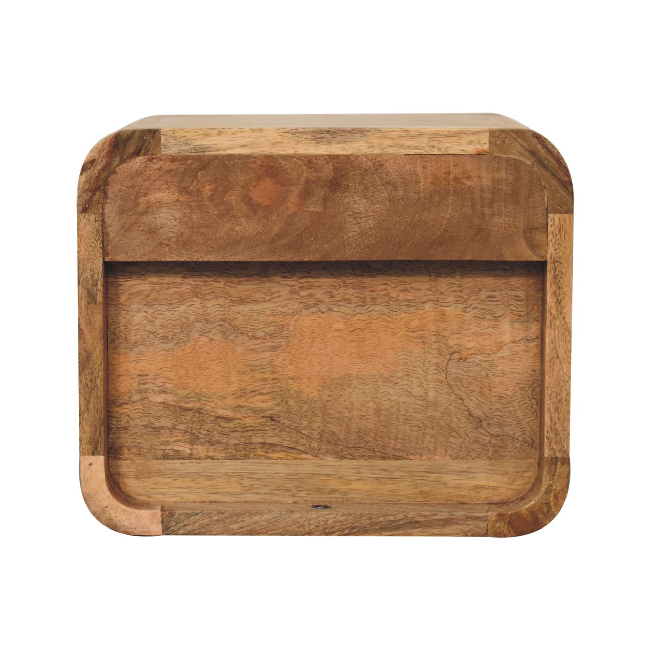 Handmade Solid Wood Floating Bedside Table with Drawer & Open Shelf - Oak Nightstand