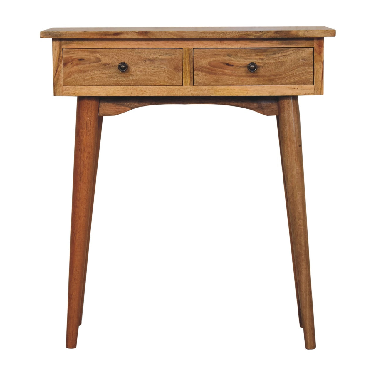 Classic 2-Drawer Solid Wood Hallway Console Table in Oak