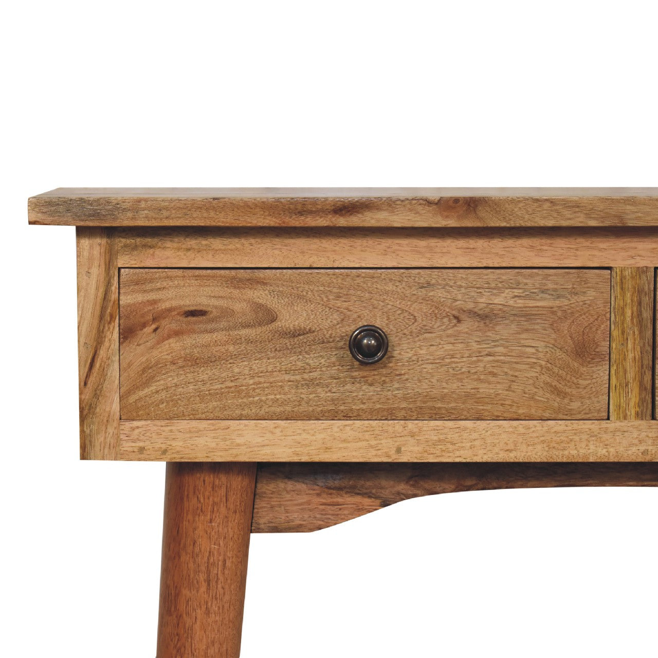 Classic 2-Drawer Solid Wood Hallway Console Table in Oak