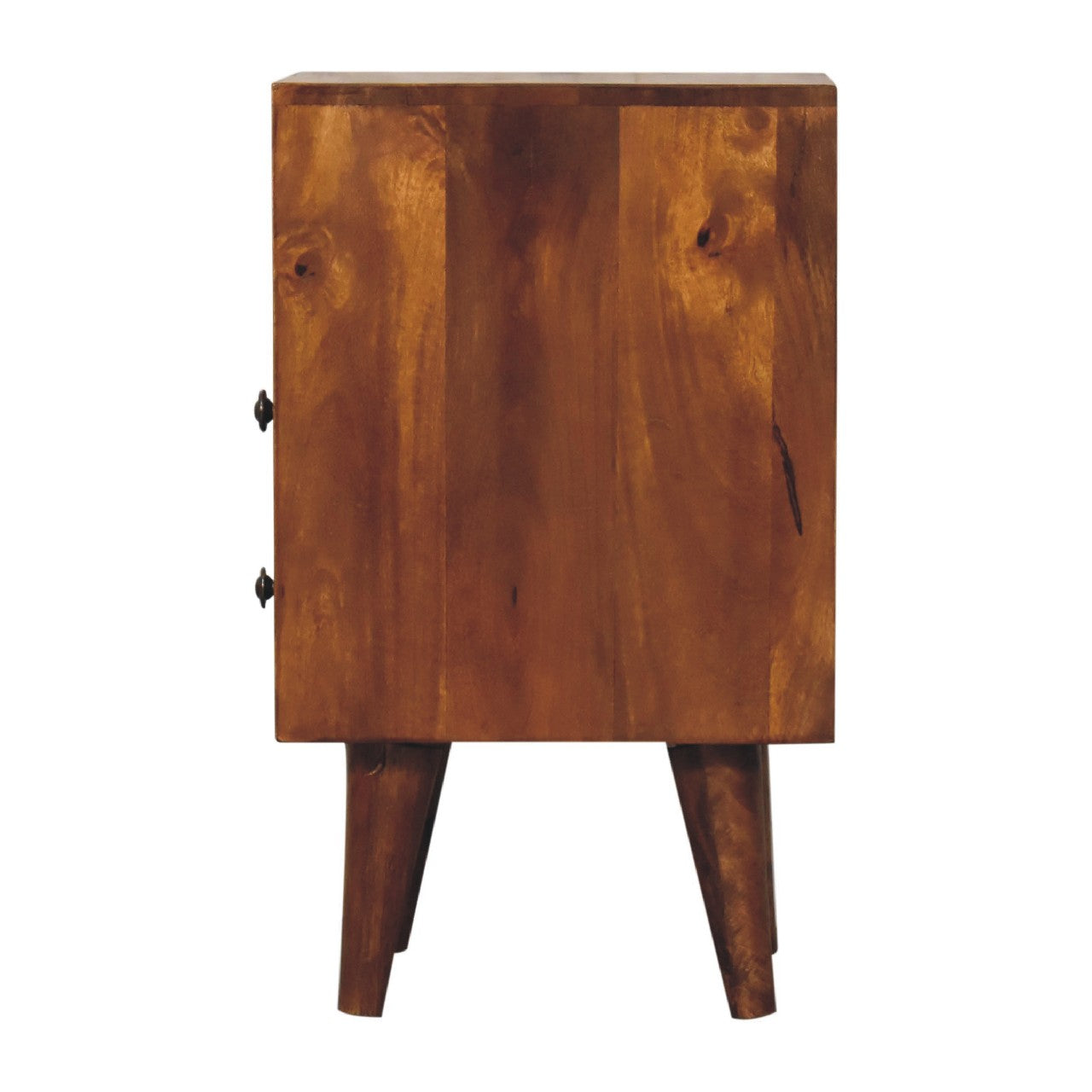 Mini Classic Chestnut Bedside - 2 Drawer and Open Shelf Nightstand
