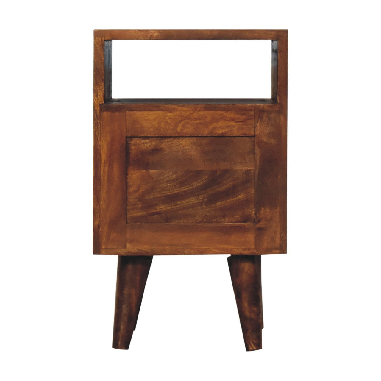 Mini Classic Chestnut Bedside - 2 Drawer and Open Shelf Nightstand