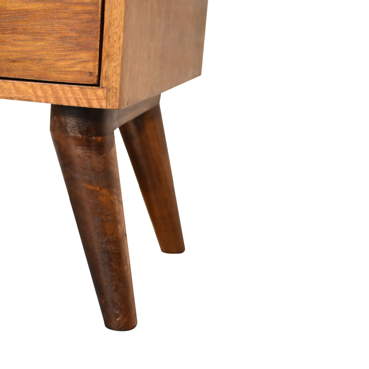 Handmade Solid Wood 4-Drawer Bedside Table in Chestnut Finish