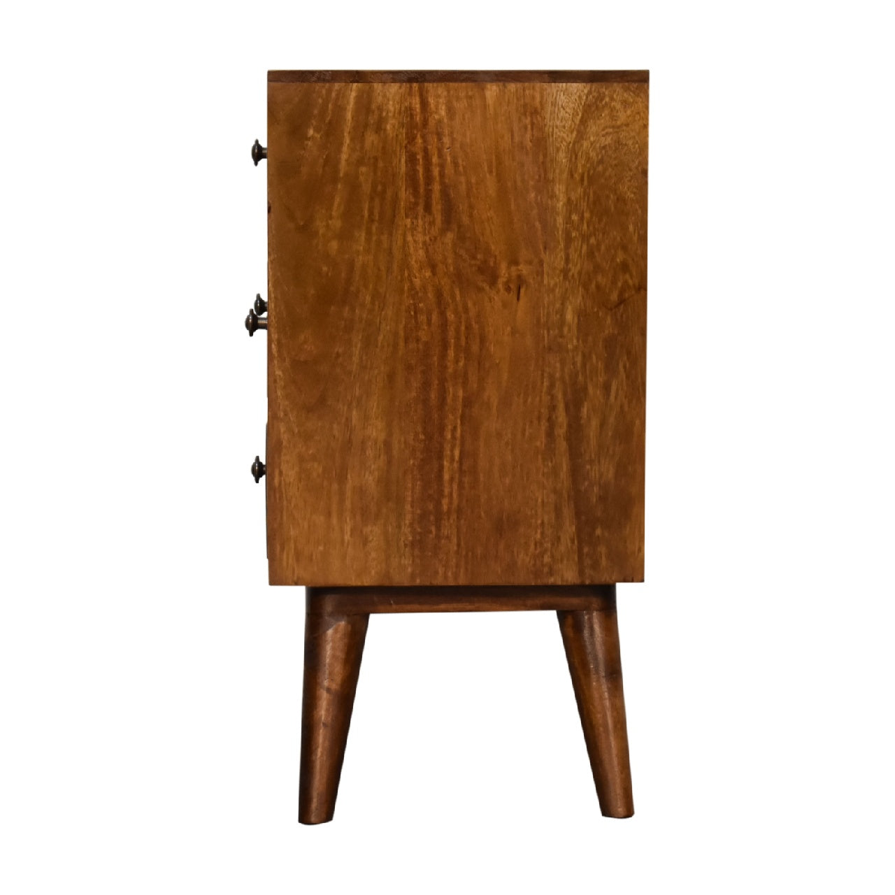 Handmade Solid Wood 4-Drawer Bedside Table in Chestnut Finish