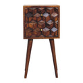 Chestnut Cube 2 Drawer Bedside - Solid Wood Nightstand