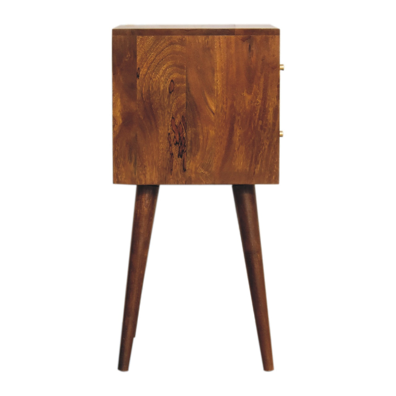 Chestnut Cube 2 Drawer Bedside - Solid Wood Nightstand