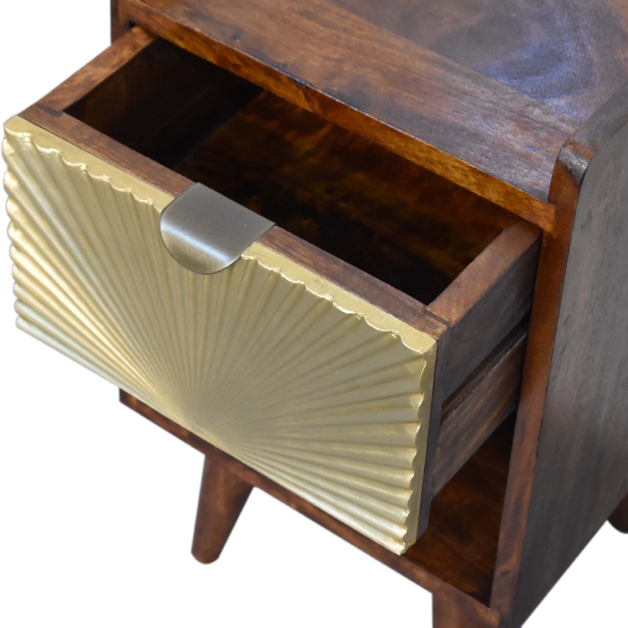 Manila Gold 1 Drawer and Shelf Bedside - Elegant Compact Nightstand