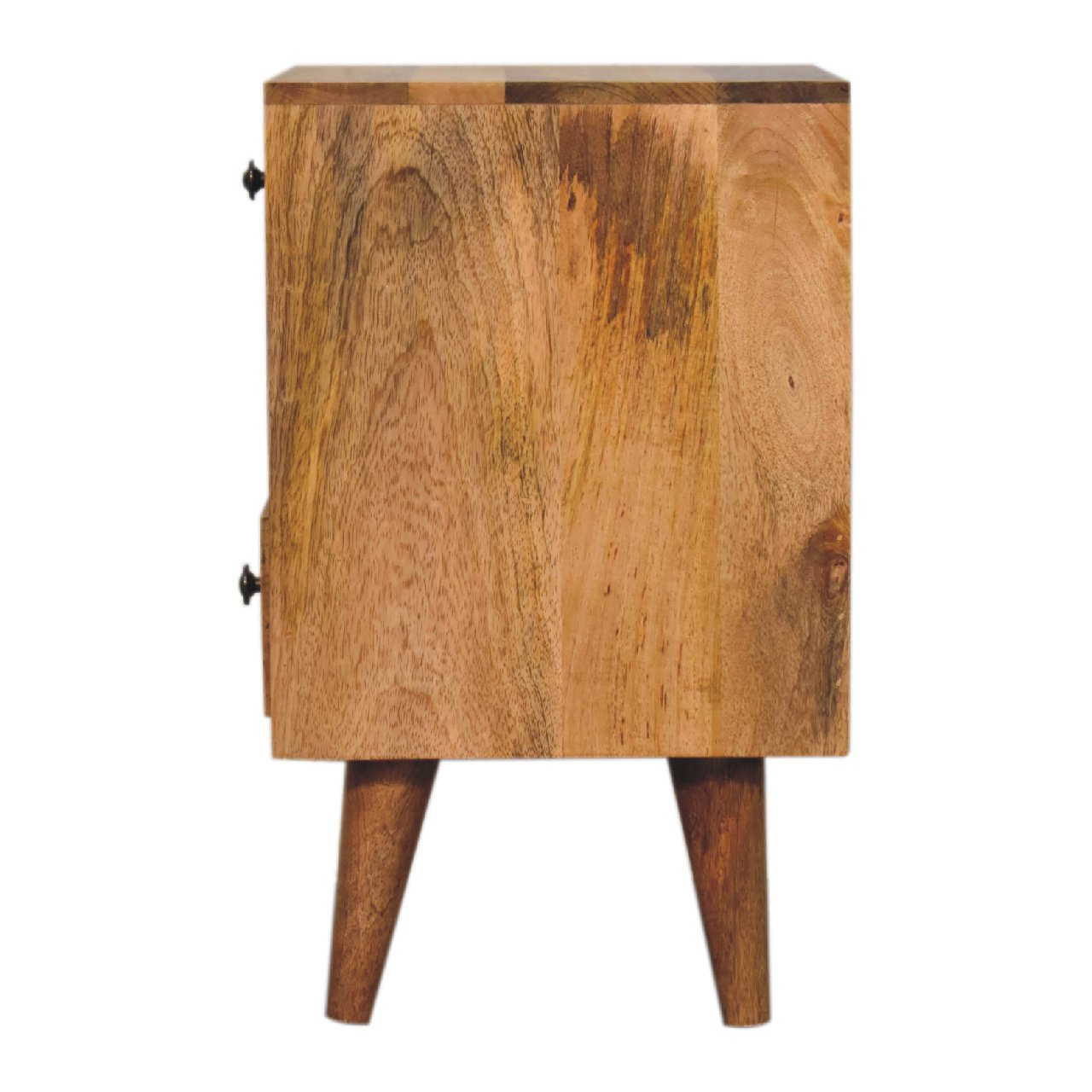 Mini Classic Multi Oak-ish Bedside - 2 Drawer and Open Shelf Nightstand