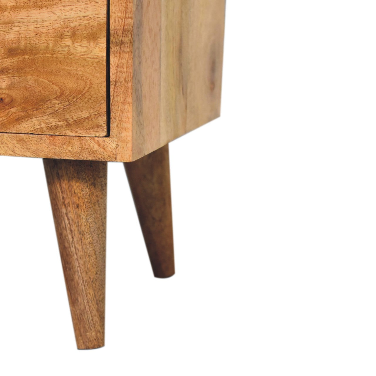 Mini Oak-ish Classic Open Bedside - 2 Drawer and Open Shelf Nightstand