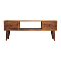 Classic Chestnut Coffee Table - 2 Drawer and Open Shelf Multimedia unit, table