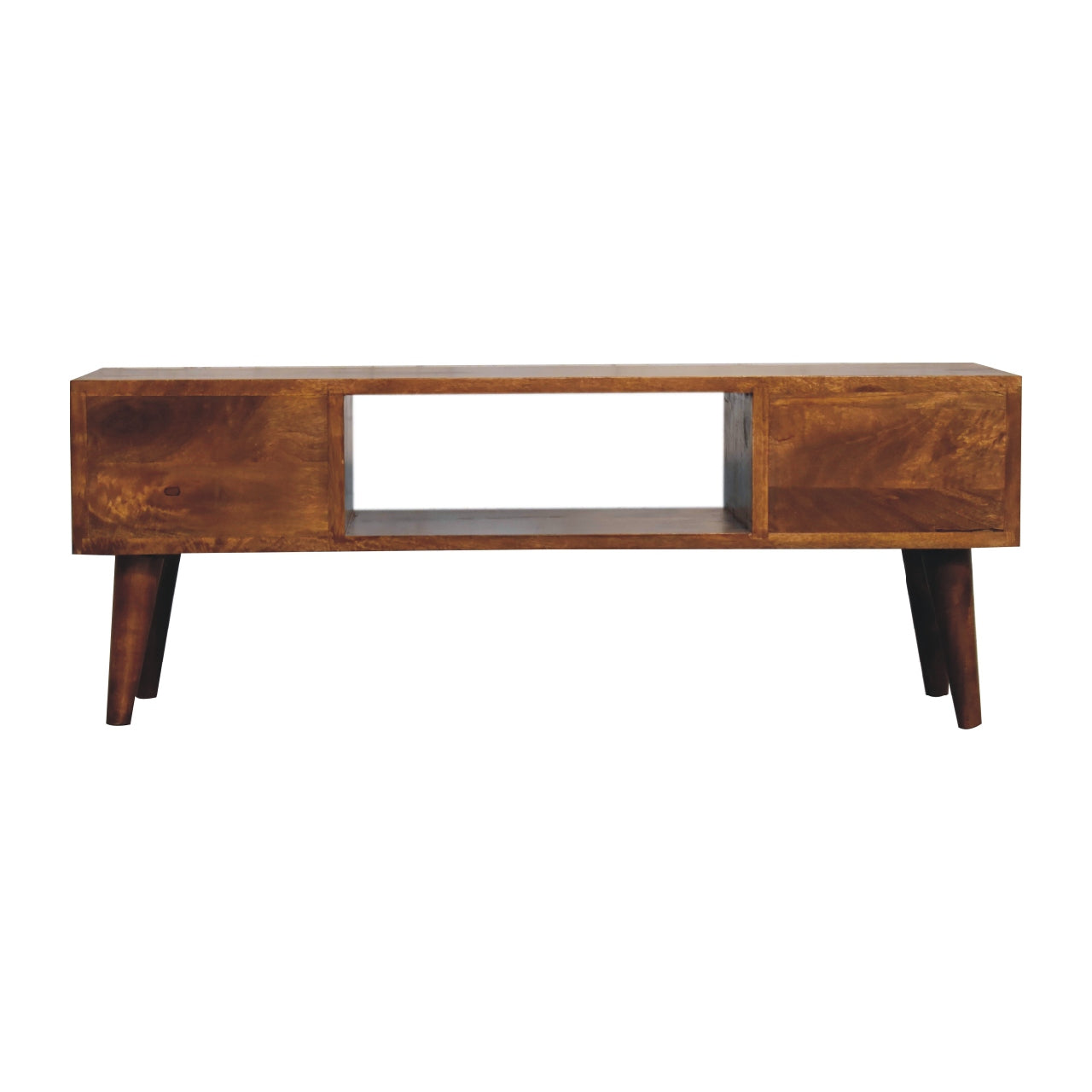 Classic Chestnut Coffee Table - 2 Drawer and Open Shelf Multimedia unit, table