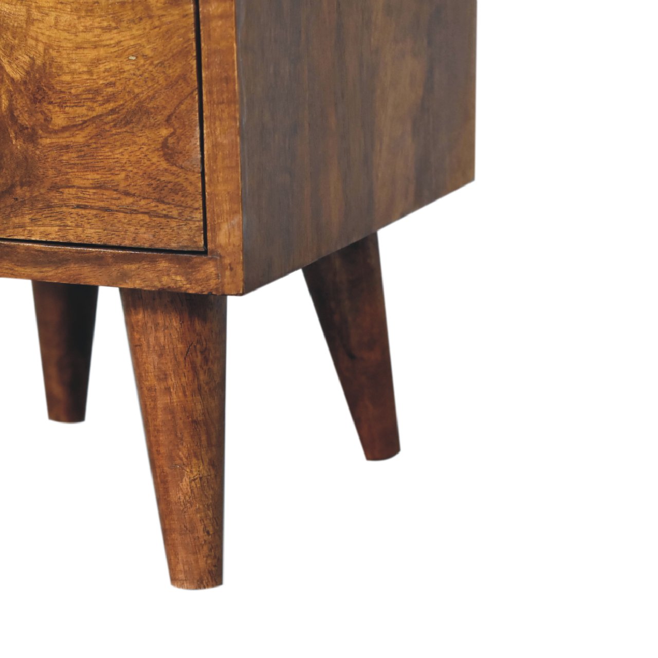 Mini Classic Multi Chestnut Bedside - 2 Drawer and Open Shelf Nightstand