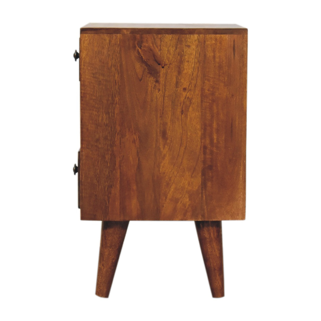 Mini Classic Multi Chestnut Bedside - 2 Drawer and Open Shelf Nightstand
