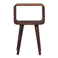 Handmade Solid Wood Bedside with Open Shelf In Chestnut Finish 50cm