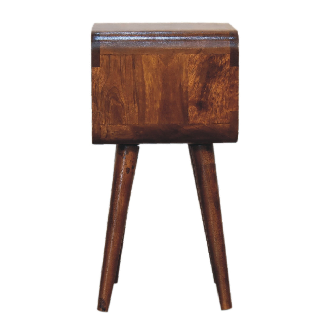 Handmade Solid Wood Bedside with Open Shelf In Chestnut Finish 50cm