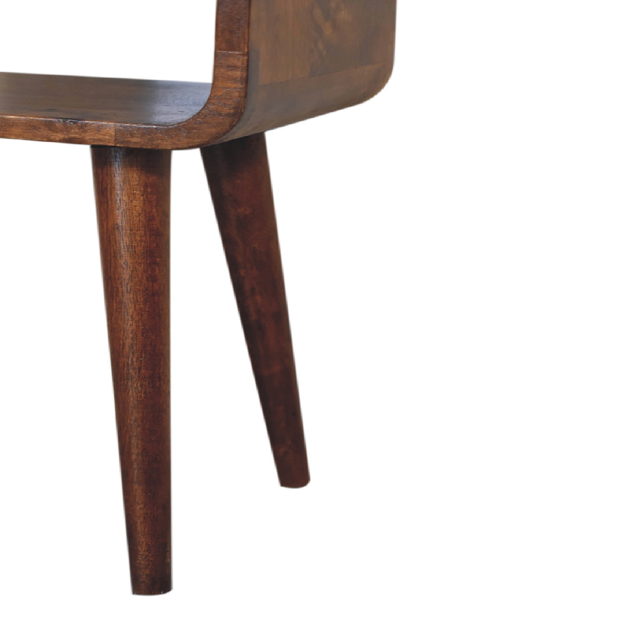 Handmade Solid Wood Bedside with Open Shelf In Chestnut Finish 50cm