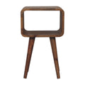 Handmade Solid Wood Bedside with Open Shelf in Oak Finish 50cm