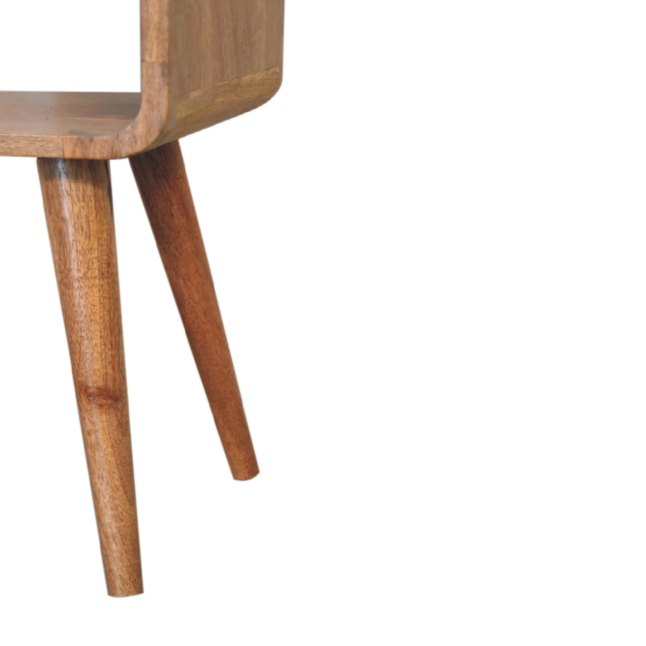 Handmade Solid Wood Bedside with Open Shelf in Oak Finish 50cm